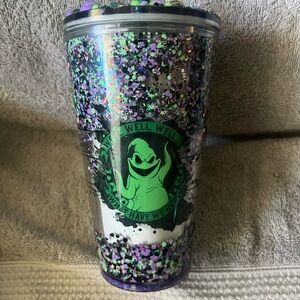 Glittery Halloween Party Tumbler with Lid